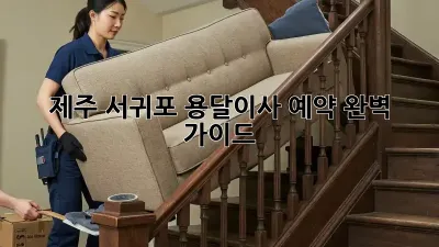 제주 서귀포 용달이사 예약 완벽 가이드